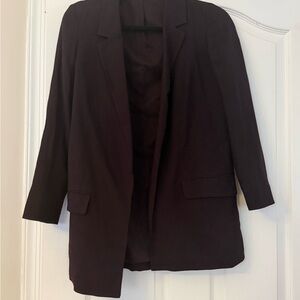 All Saints Women's Dark Purple Blazer Jacket